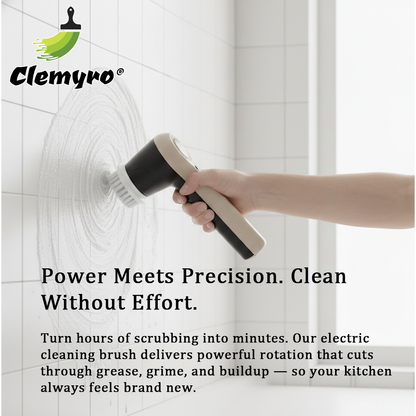 Clemyro® Cordless Electric Spin Scrubber with LED Battery Display – Multi-Surface Cleaning Tool