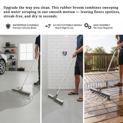 Clemyro® 62"Silicone Squeegee Broom  – Multi-Surface Floor & Pet Hair Cleaning Tool