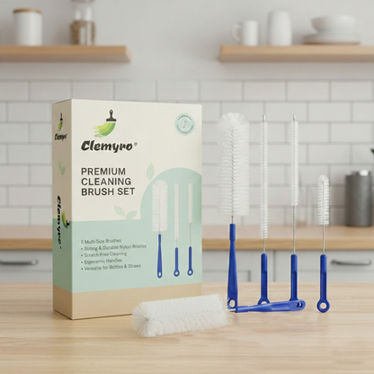 Clemyro® Premium Cleaning Brush Set – 5-Piece Multi-Size Cleaning Kit for Bottles, Straws & Narrow Openings