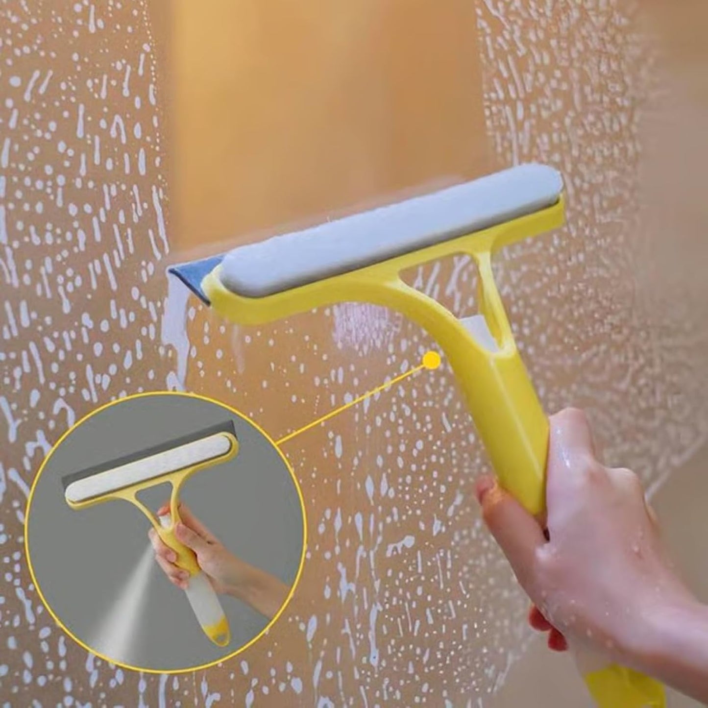 Clemyro® 3-in-1 Streak-Free Window Squeegee – All-in-One Squeegee & Microfiber Cleaner