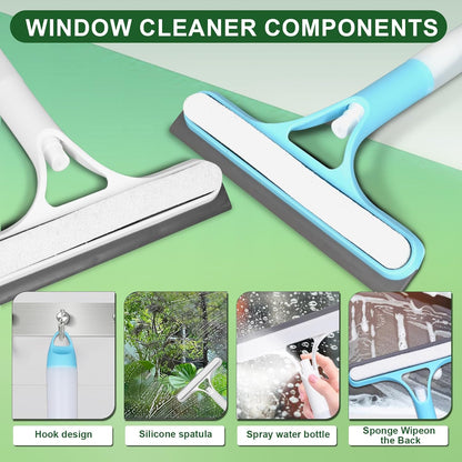 Clemyro® 3-in-1 Streak-Free Window Squeegee – All-in-One Squeegee & Microfiber Cleaner
